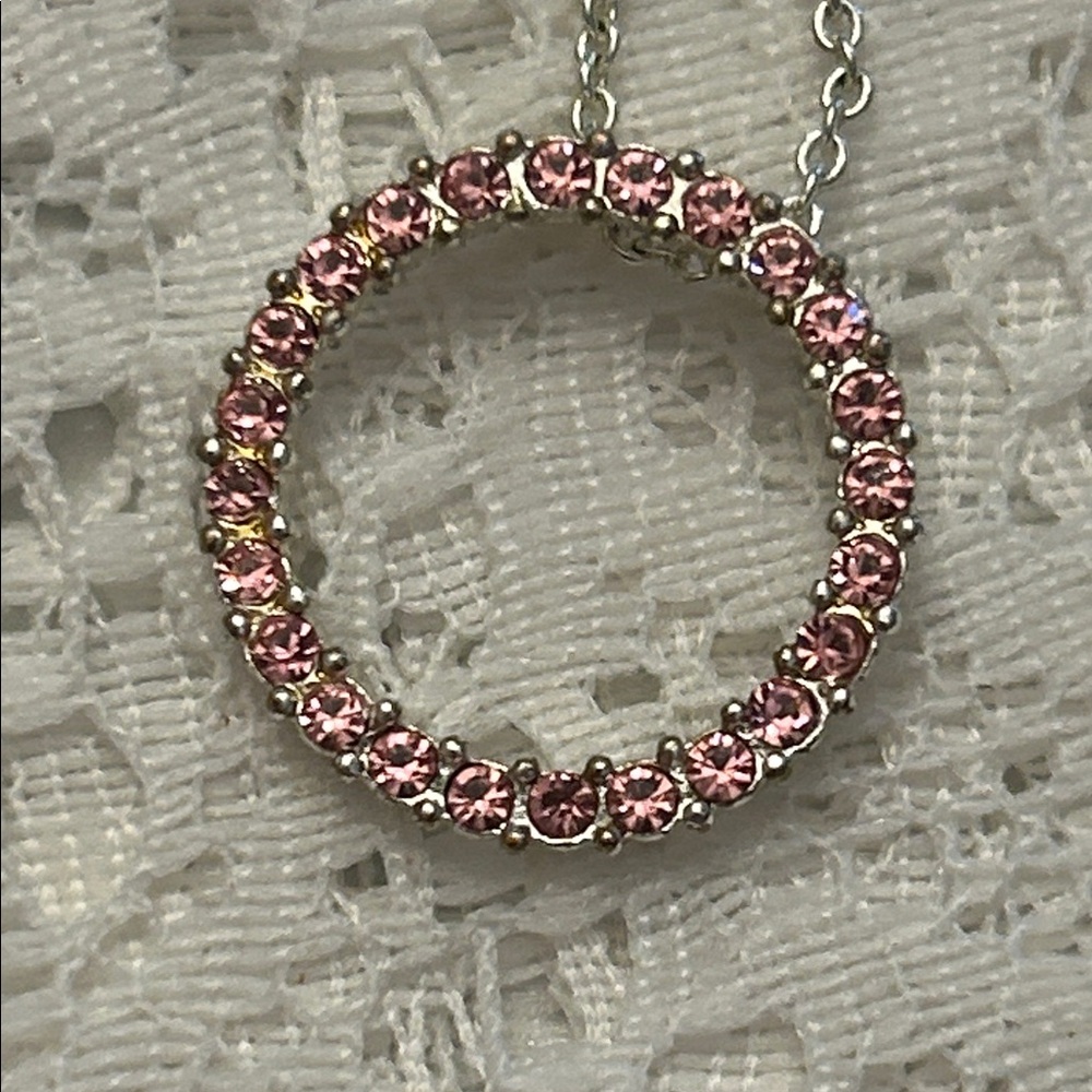 Pink Eternity Crystal  Necklace (Set of 2)